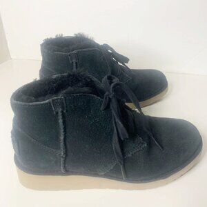 UGG Australia Koolaburra Black Wedge Chukka Ankle Boots